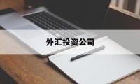 外汇投资公司(外汇投资公司放款最快需要多长时间)